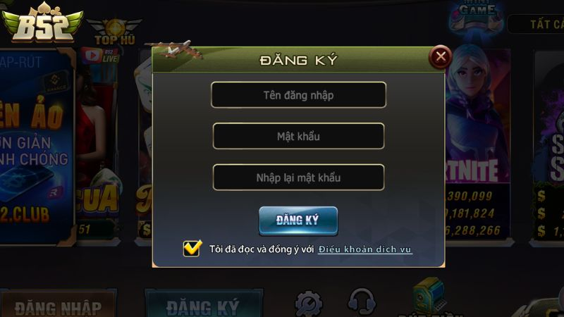 Đăng ký đăng nhập B52CLUB